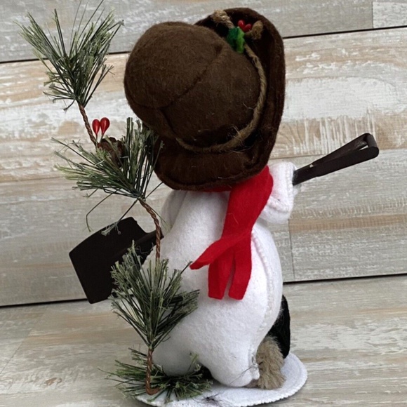 Annalee Snowman Doll Figure Christmas Rustic Pine 9" Snow Shovel Pine Tree 2020 - Picture 4 of 9